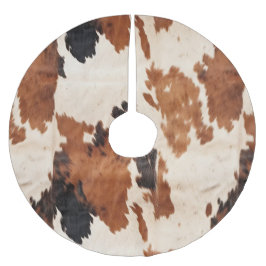 Western Brown Black White Cowhide Julgransmatta Borstad Polyester