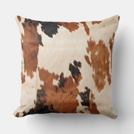 Western Brown Black White Cowhide Kudde