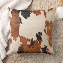 Western Brown Black White Cowhide Kudde