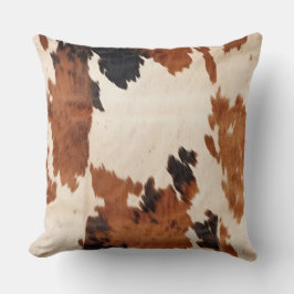 Western Brown Black White Cowhide Kudde