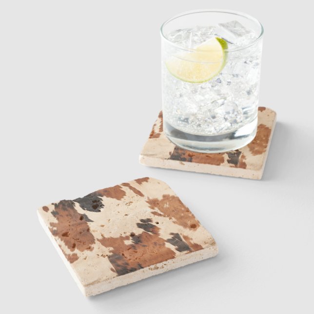 Western Brown Black White Cowhide Stenunderlägg (Sidan)