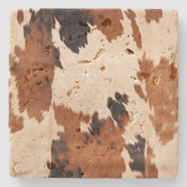 Western Brown Black White Cowhide Stenunderlägg