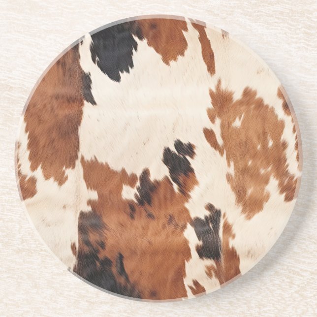 Western Brown Black White Cowhide Underlägg (Framsidan)