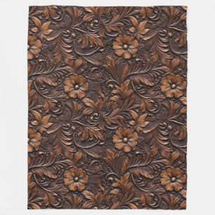 Western Brown Cowgirl Bohemian Blommigt Fleecefilt