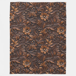 Western Brown Cowgirl Bohemian Blommigt Fleecefilt