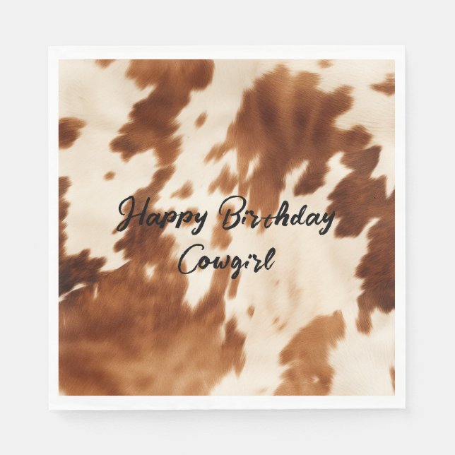 Western Brown Cream Cowhide Pappersservett (Framsidan)