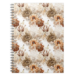 Western Brown Cream Southwest Floral Anteckningsbok