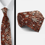 Western Brown Faux Leather Tooled Diamond Tie Slips<br><div class="desc">🤎🌵 Brown Western Faux Leather Tooled Floral with White Faux Diamonds Neck Tie 🌵🤎 Saddle up your style with this Brown Western Leather Faux Tooled Floral Neck Tie with White Faux Diamonds. Featuring a rich, rustic brown background and an intricate faux tooled floral pattern, this design captures the timeless look...</div>