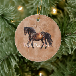 Western Brown Horse Julgransprydnad Keramik