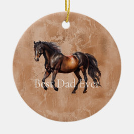 Western Brown Horse Julgransprydnad Keramik