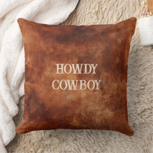 Western Brown Howdy Cowboy Brown Kudde