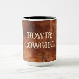 Western Brown Howdy Cowboy Brown Mugg
