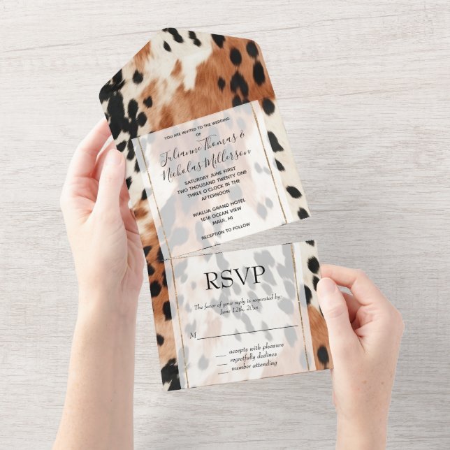 Western bruna Cream Animal Cowhide (Avrivbar del)