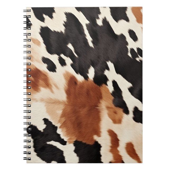 Western bruna Cream Animal Cowhide Anteckningsbok (Framsidan)