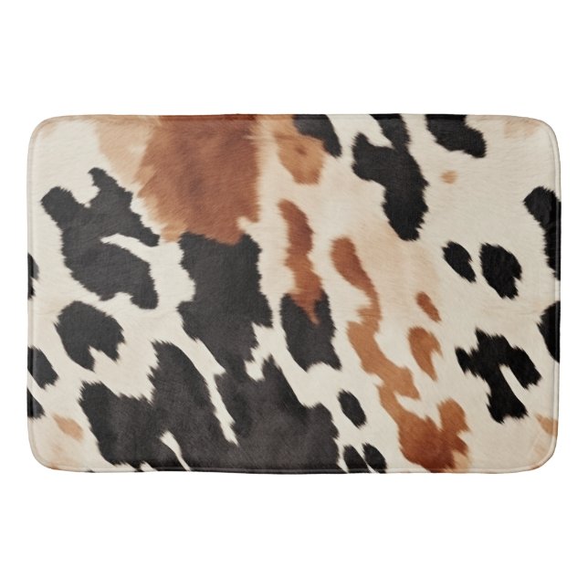 Western bruna Cream Animal Cowhide Badrumsmatta (Framsidan)
