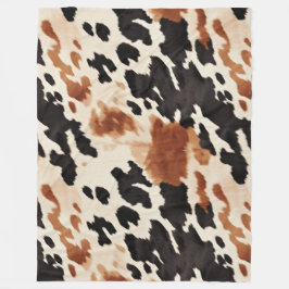 Western bruna Cream Animal Cowhide Fleecefilt
