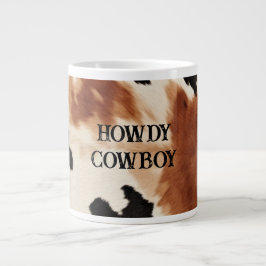 Western bruna Cream Animal Cowhide Jumbo Mugg