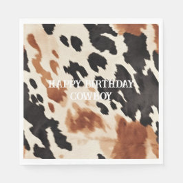 Western bruna Cream Animal Cowhide Pappersservett