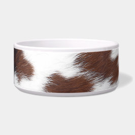 Western bruna kowhide Large Pet Bowl