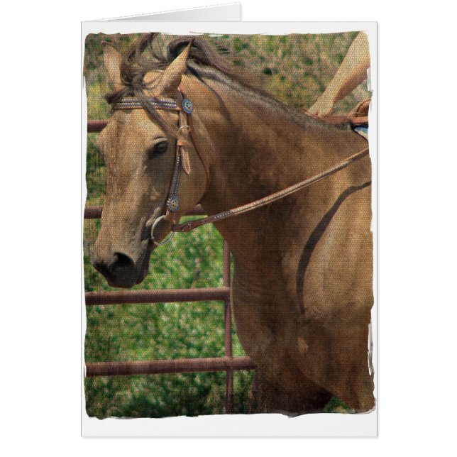 Western Buckskin Horse Hälsningskort (Framsidan)