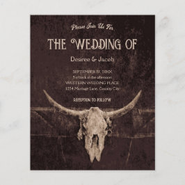 Western budget för Rustic Brown Land Bull Skull