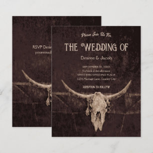 Western budget för Rustic Brown Land Bull Skull