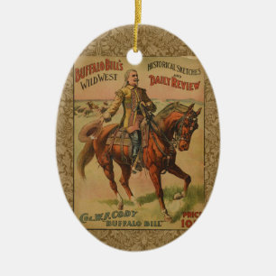 Western Buffalo Bill Vilda western Julgransprydnad Keramik