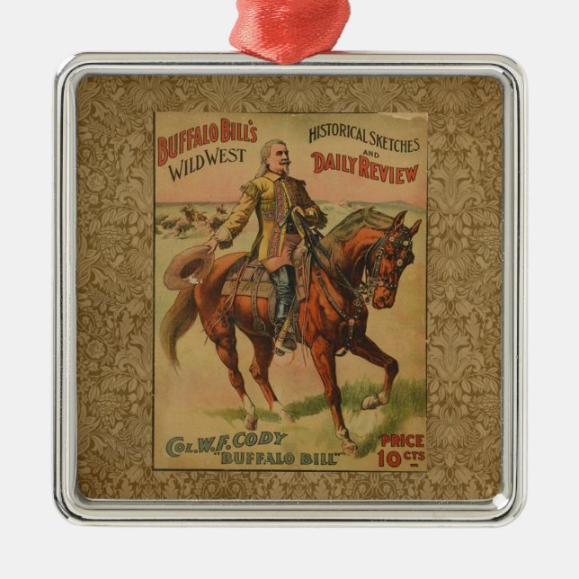 Western Buffalo Bill Vilda western Julgransprydnad Metall (Framsidan)