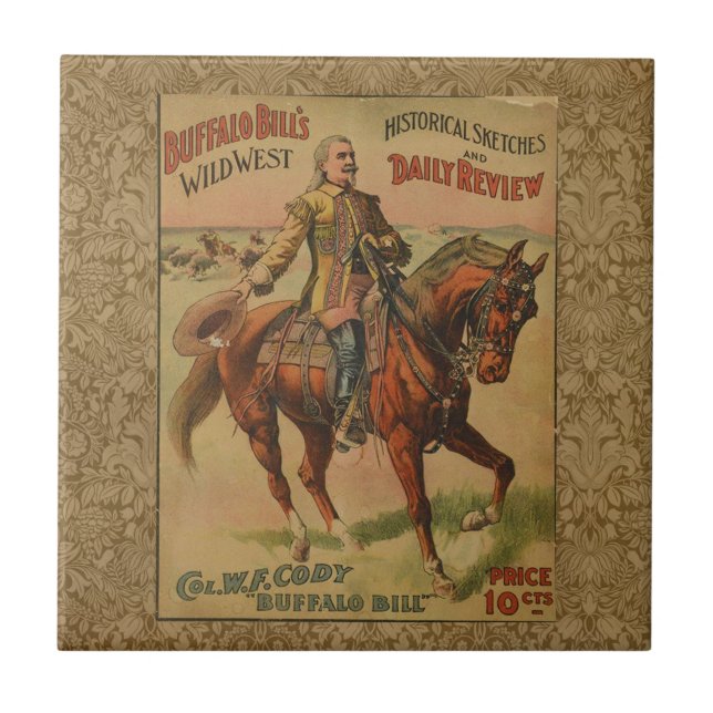 Western Buffalo Bill Vilda western Kakelplatta (Framsidan)