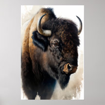 Western Buffalo konsttryck Affisch