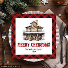 Western Buffalo Plaid Christmas Paper Napkins Pappersservett