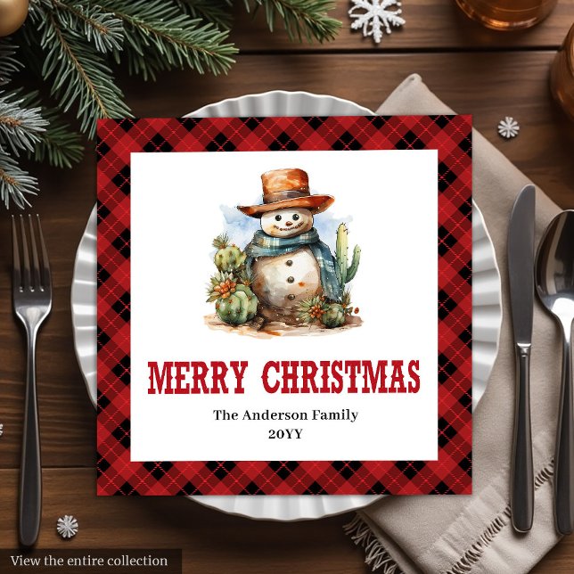 Western buffalo plaid napkins Christmas party set Pappersservett (Western buffalo plaid napkins Christmas party set

)