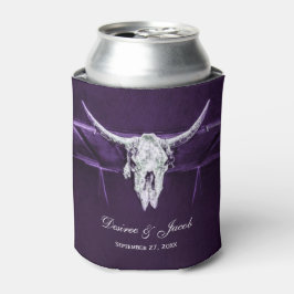 Western Bull Cow Skull Mörk Lila White Rustic