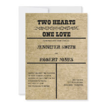 Western Burlap Bröllopsinbjudan