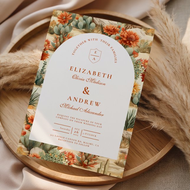 Western Cactus Garden Wedding Inbjudningar (Skapare uppladdad)
