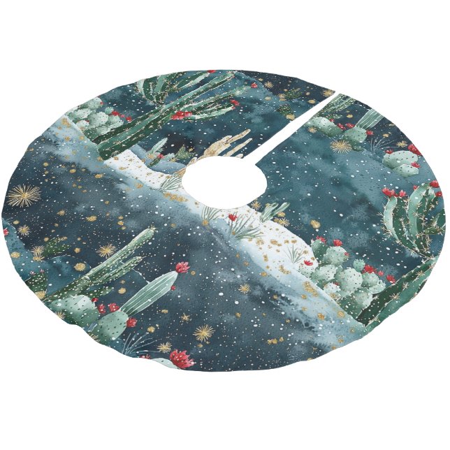Western Cactus-jul Julgransmatta Borstad Polyester (Vinklad)