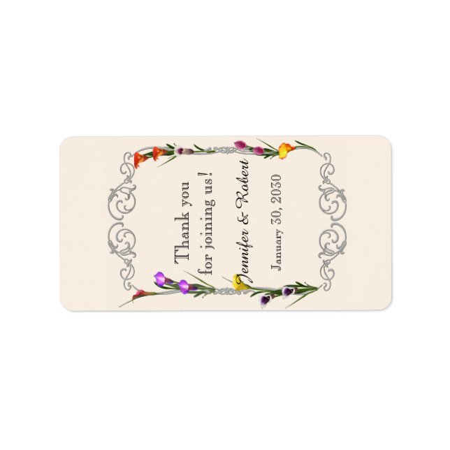 Western Calla Lily Bröllop Lip Balm-etikett Adressetikett (Framsidan)