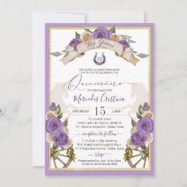 Western Charro Lavender Ro Horses Quinceanera Inbjudningar