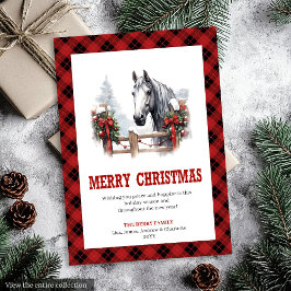 Western Christmas card red black cozy style Julkort