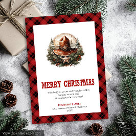 Western Christmas card with sheriff badge art Julkort