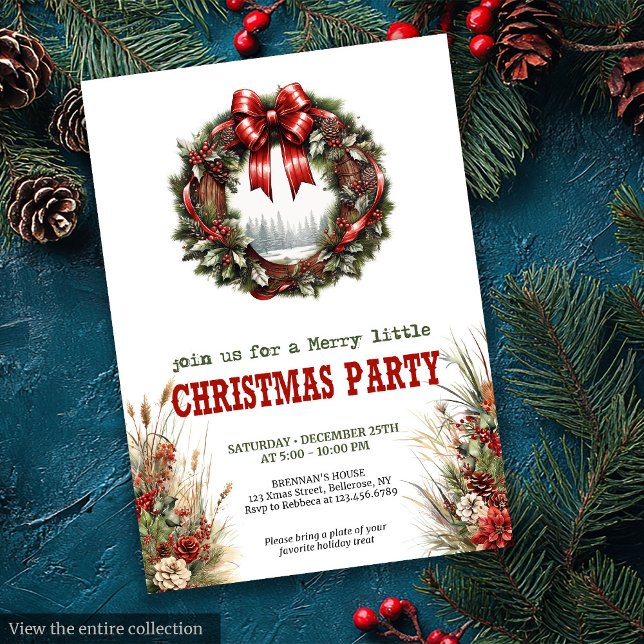 Western Christmas party invite with cowboy hat Inbjudningar (Western Christmas party invite with cowboy hat

)