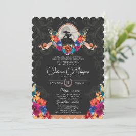 Western cinceanera, mexikansk fiesta Colorful Blom Inbjudningar