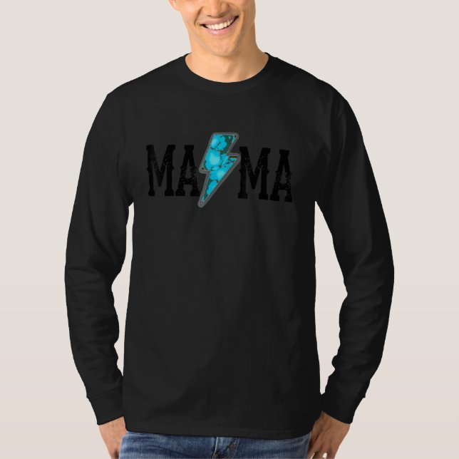 Western Country Boho Turkos Blixt Wes T Shirt (Framsida)