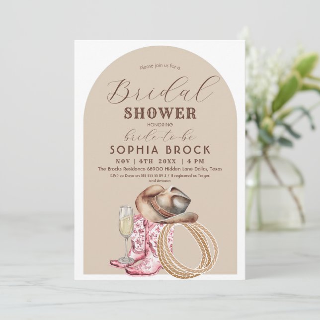 Western Country Bridal Shower Inbjudningar (Stående Fram)