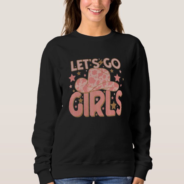 Western Country Cowgirl Letu2019s go Girls T Shirt (Framsida)