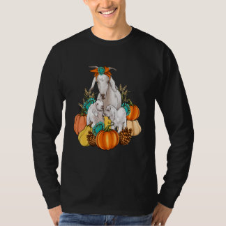 Western Country Goat Family Fall Pumpkin Fall Autu T Shirt