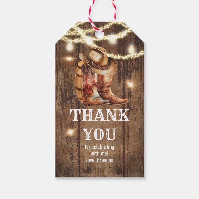 Western Country Stövlar och hatt presentetikett fö (Framsidan)