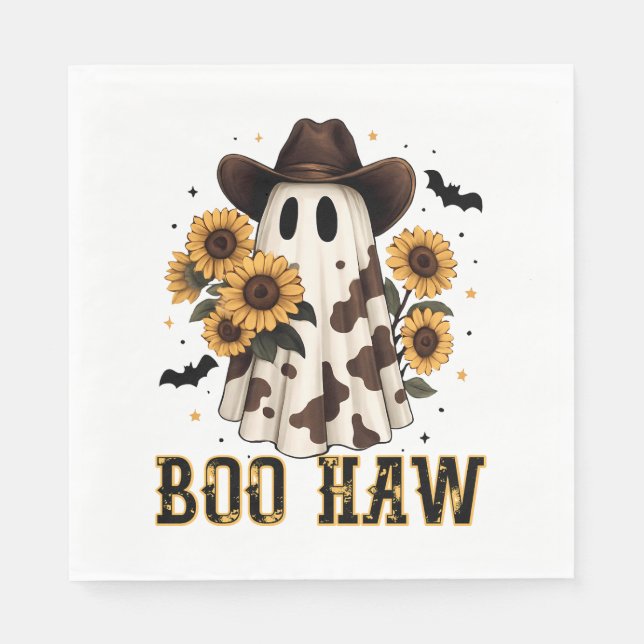 Western Cow Spot Spooky Ghost Boo Haw Pappersservett (Framsidan)