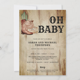 Western Cowboy Baby Shower Cactus Hat Boots Inbjudningar