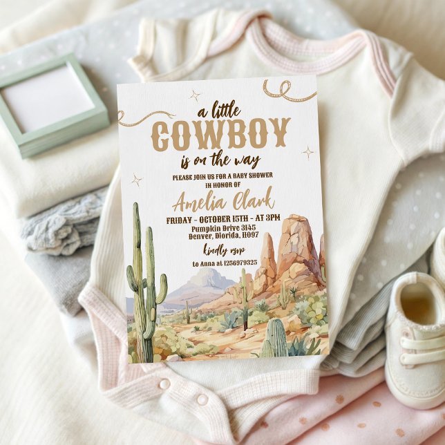 Western Cowboy Baby Shower Inbjudan (Skapare uppladdad)